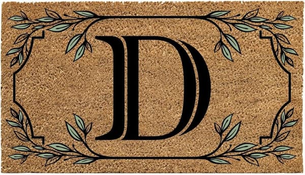 Personalized Letter D Coir Doormat | 28x16 Inches | Housewarming Gift