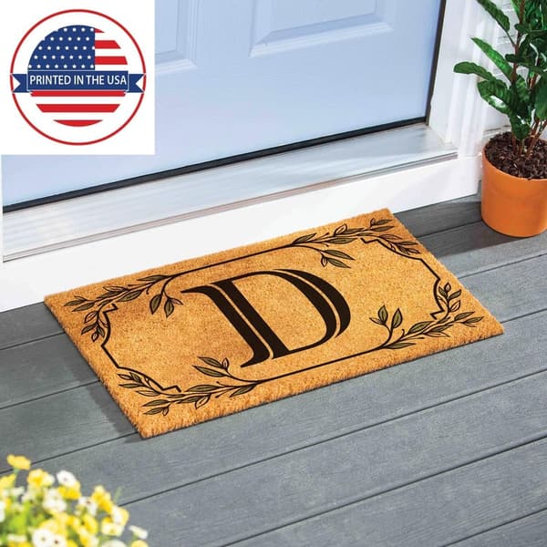 Personalized Letter D Coir Doormat | 28x16 Inches | Housewarming Gift