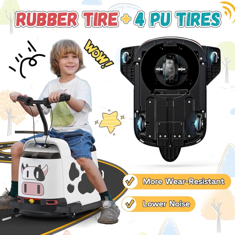 Kids Electric Ride-On Car with 180W Quiet Motor, Safety Limit