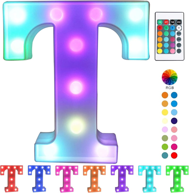 Colorful LED Marquee Letter Lights with Remote for Parties