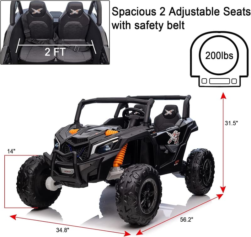 Kids 24V Electric UTV Toy Car with Remote Control for Ages 3-8