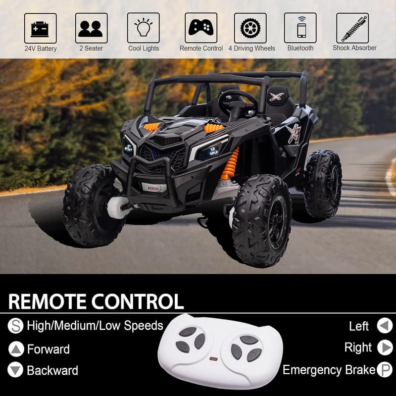 Kids 24V Electric UTV Toy Car with Remote Control for Ages 3-8