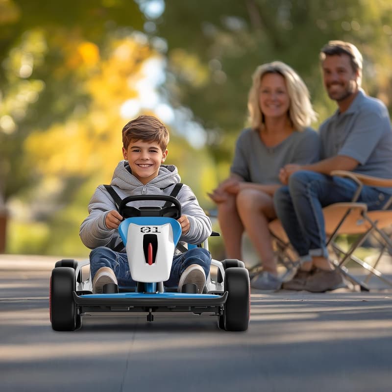 24V Electric Go Kart for Kids with Music & Safety Belt