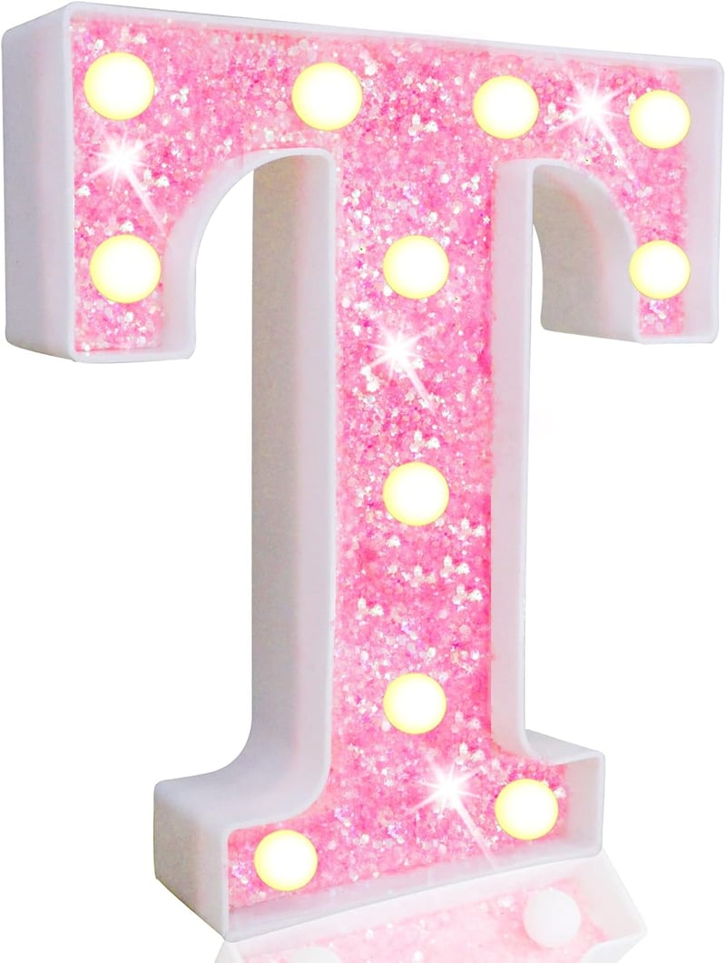 Pink LED Marquee Letter Lights for Birthday and Party Decor