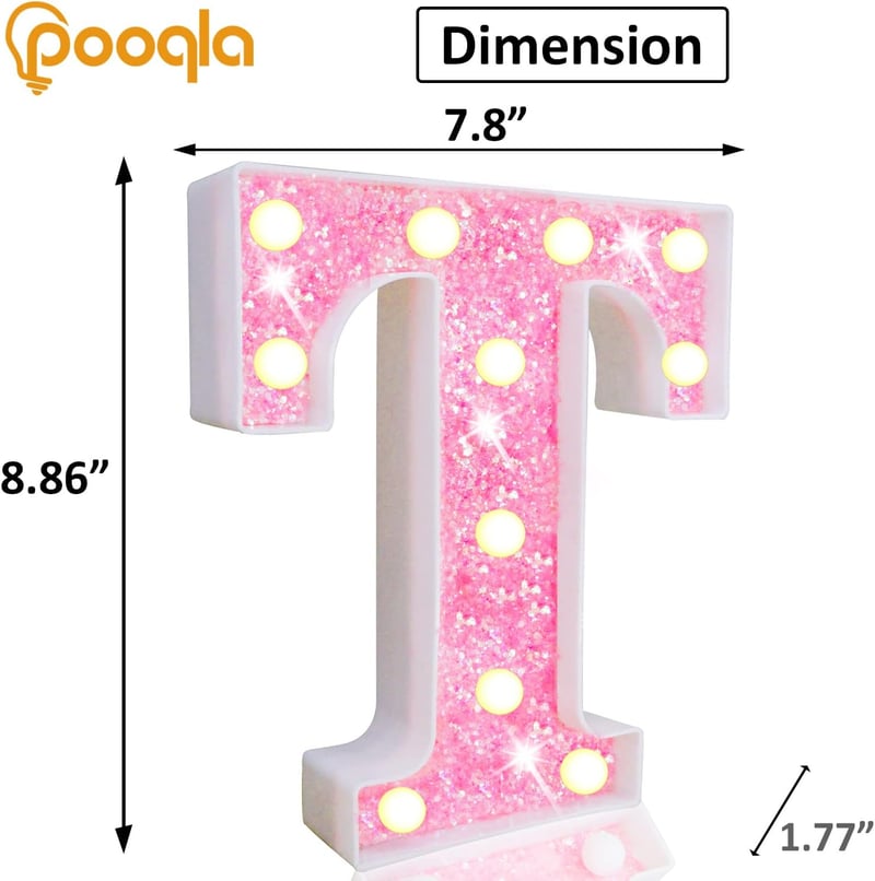 Pink LED Marquee Letter Lights for Birthday and Party Decor