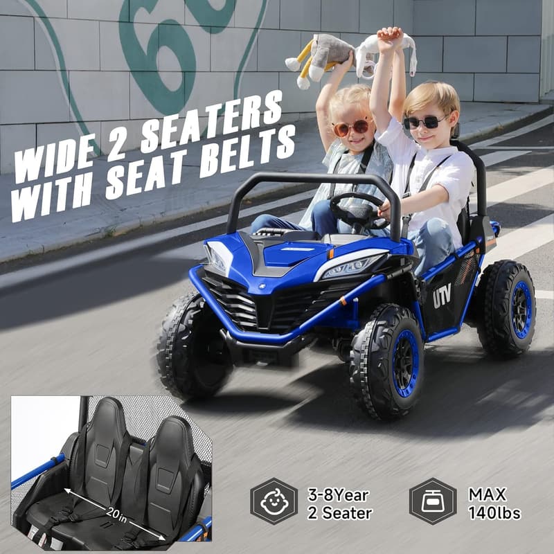 Electric Ride-On Car for Kids – 12V Off-Road Truck, Blue