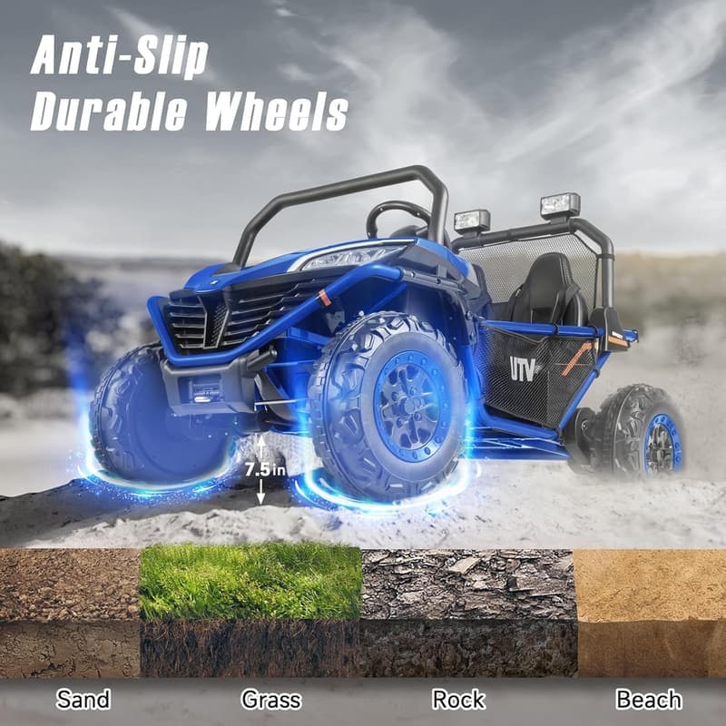 Electric Ride-On Car for Kids – 12V Off-Road Truck, Blue