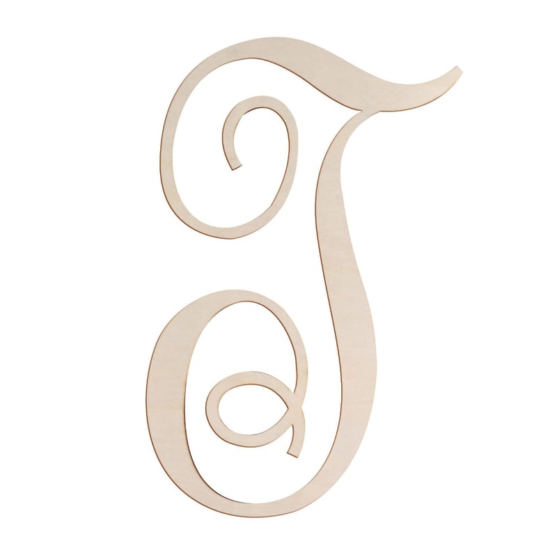 Large Cursive Wooden Letter 