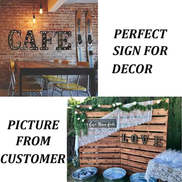 Vintage-Style LED Marquee Letter Sign for Weddings & Events