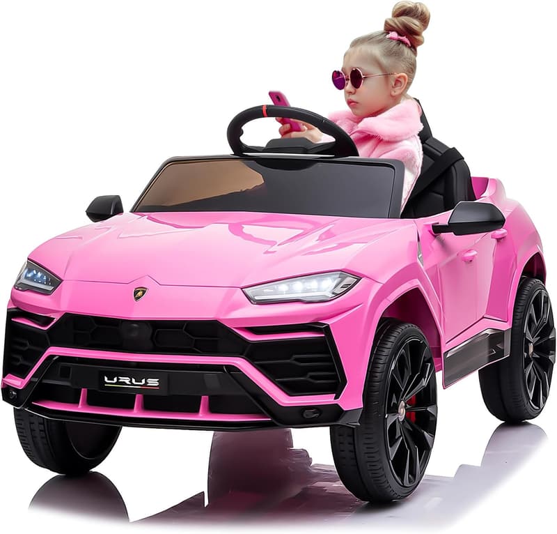12V Licensed Lamborghini Ride-On Car for Kids, Pink