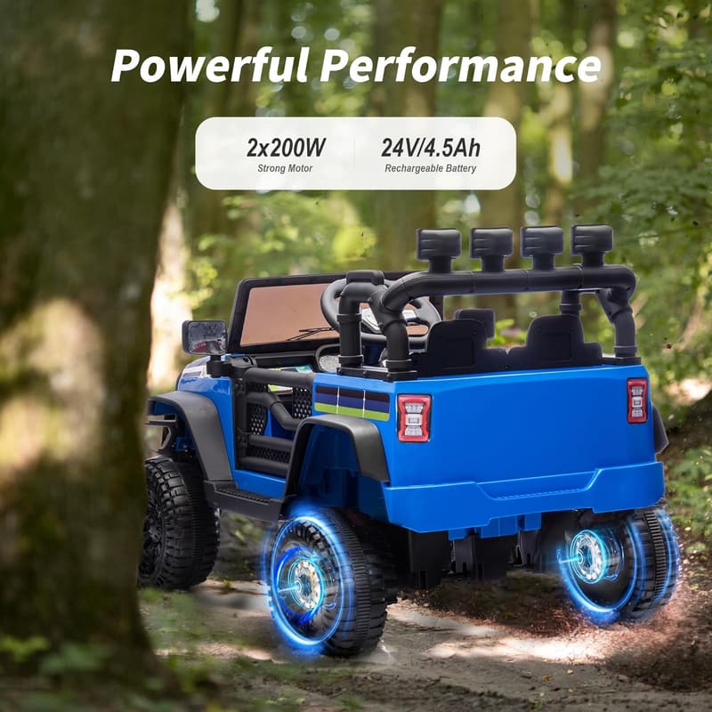 24V Electric Ride-On Car for Toddlers with Remote Control - Blue