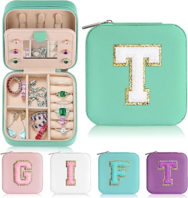 Travel Jewelry Organizer Box - Mini Case for Women, Blue