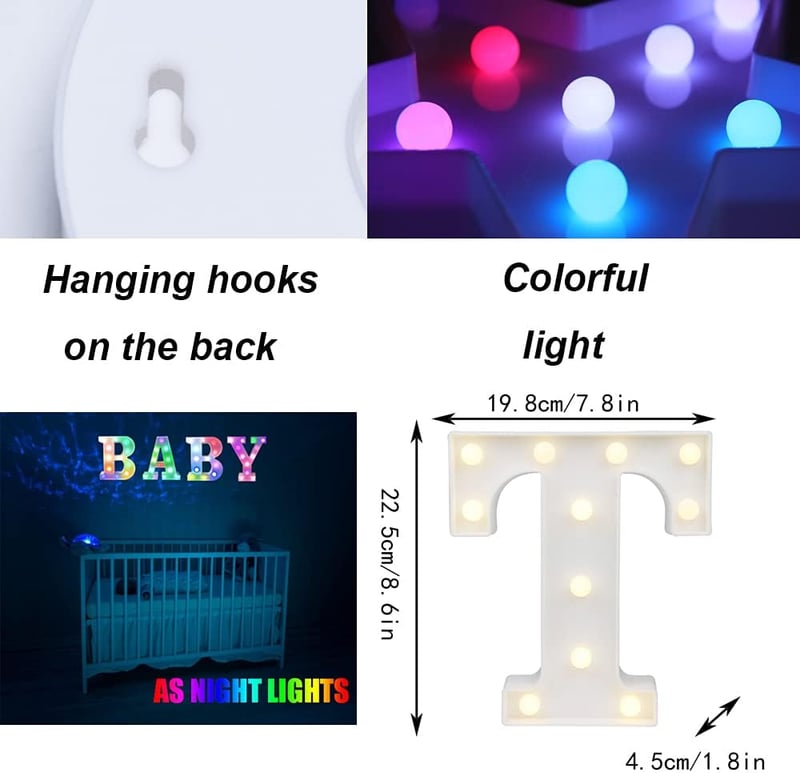 Colorful LED Marquee Letter Lights with Remote for Parties