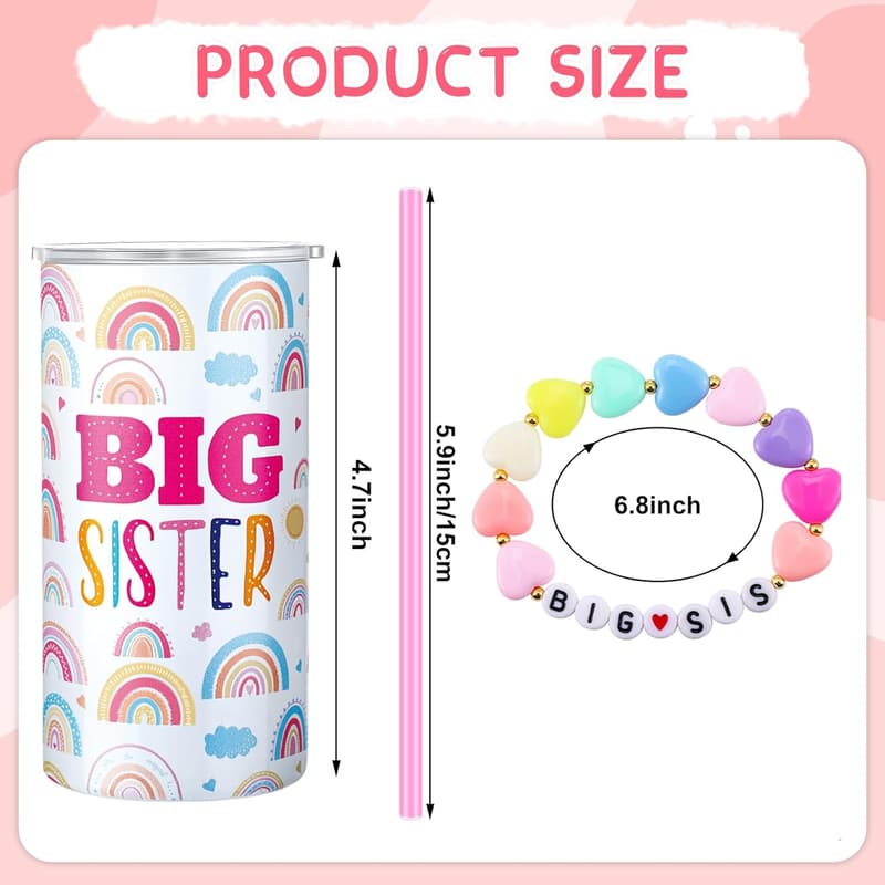 Big Sister Announcement: 12 oz Stainless Steel Tumbler Set