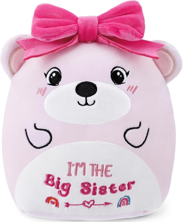 Big Sister Plush Toy - 8-Inch Soft Stuffed Animal with Bow