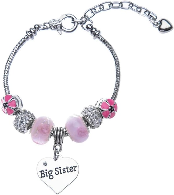 Big Sister Pink Charm Bracelet - Infinity Collection