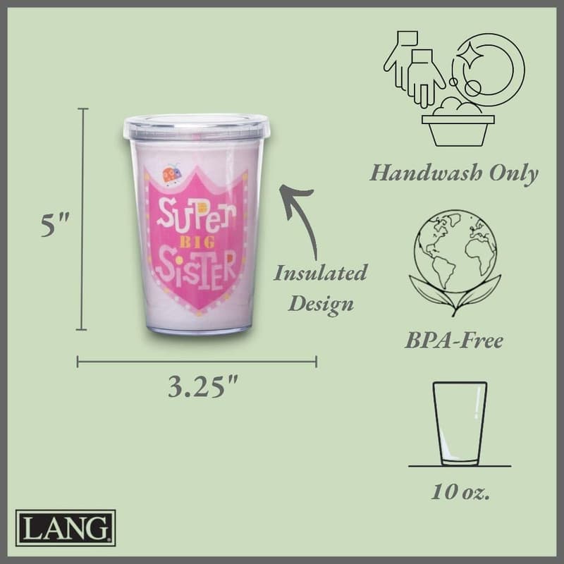 Super Big Sister Pink Insulated Tumbler for Girls, 10 fl. Oz.