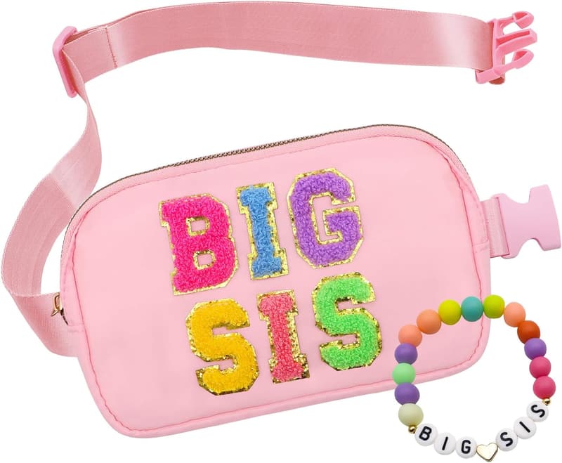 Personalized Big Sister Fanny Pack & Bracelet Set for Girls