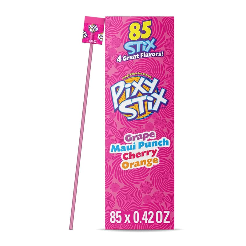 Wonka Pixy Stix Sour Powder Straws - 85 ct Variety Pack