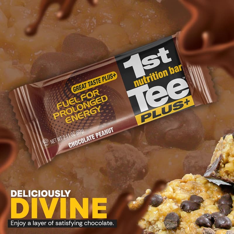 Healthy Snack Bars for Sports - 1st Tee Plus+ Chocolate Peanut (12 Count)