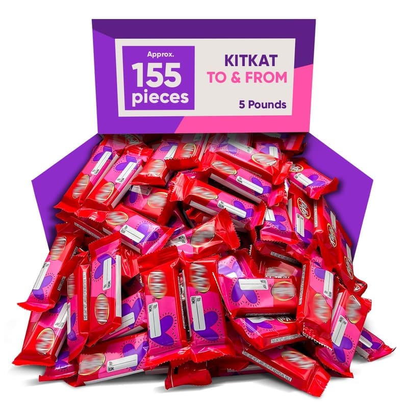 Valentine's Chocolate Wafer Bars – 5 lbs, Individually Wrapped