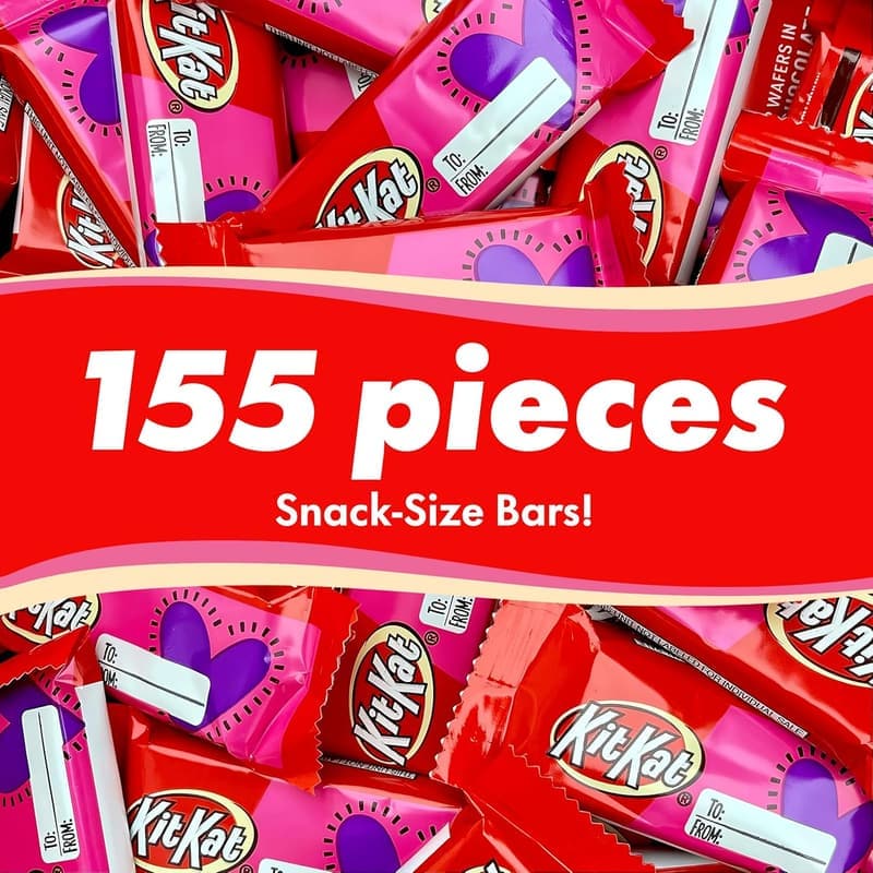 Valentine's Chocolate Wafer Bars – 5 lbs, Individually Wrapped