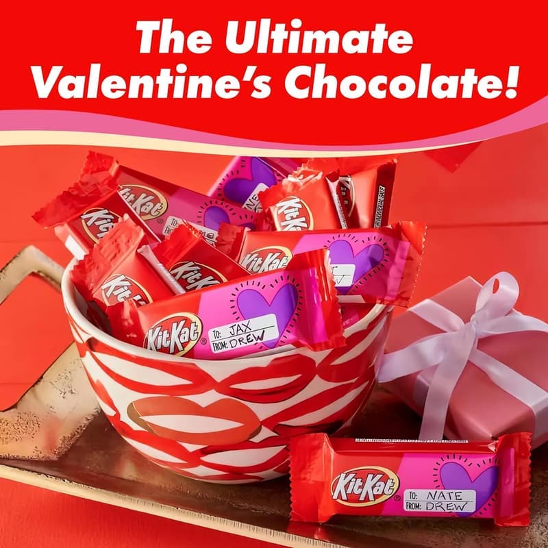 Valentine's Chocolate Wafer Bars – 5 lbs, Individually Wrapped