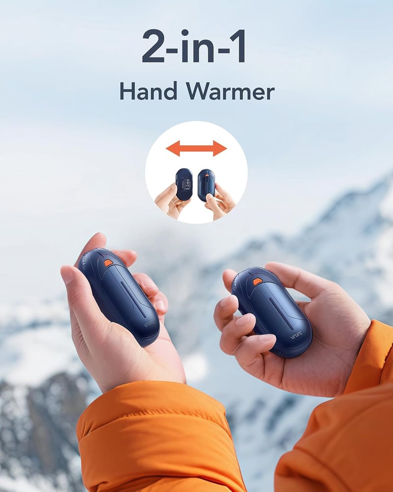 Rechargeable Hand Warmers - 3000mAh Portable Heater (2 Pack)