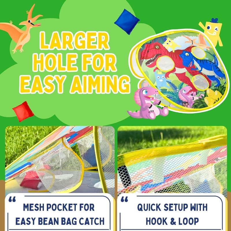 Dinosaur & Animal Bean Bag Toss Game for Toddlers - Birthday Gift