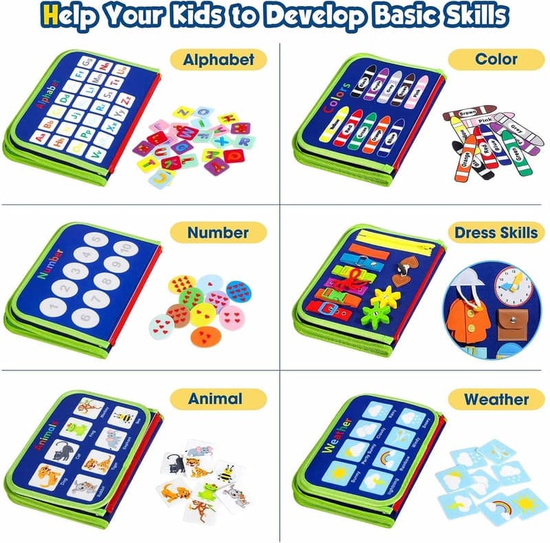Montessori Busy Board - Educational Toy for 2-3 Year Olds