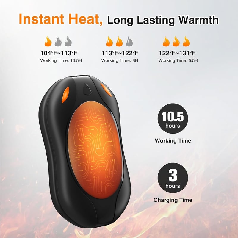 Portable Rechargeable Electric Hand Warmers - 2 Pack