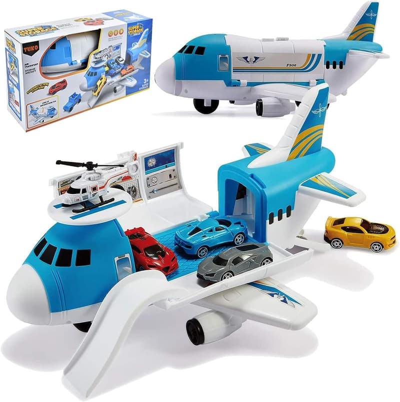 Cargo Airplane Toy Play Set for Kids 3+ Jahre (Blue)
