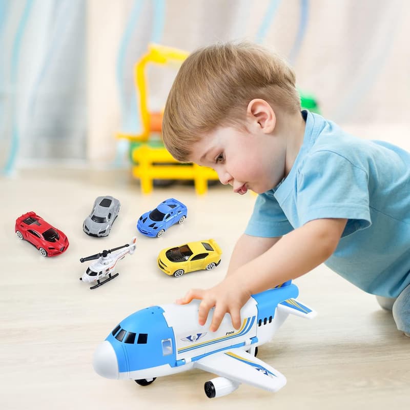 Cargo Airplane Toy Play Set for Kids 3+ Jahre (Blue)
