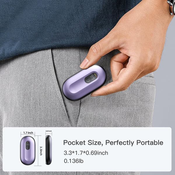 Rechargeable Magnetic Hand Warmers - Portable Heat Pack (2 Pack)