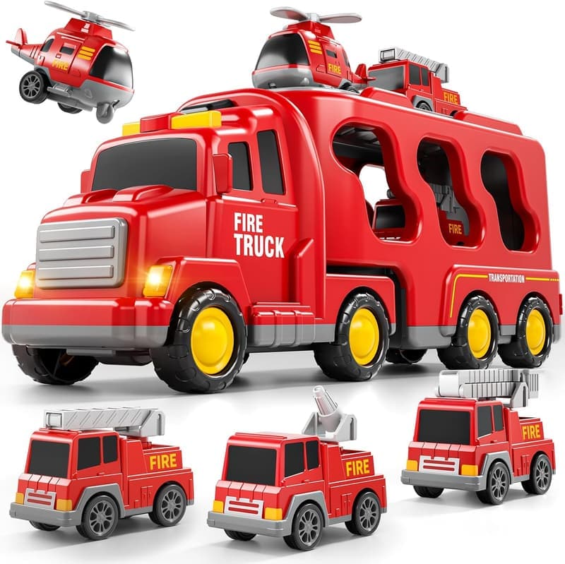 5-in-1 Fire Truck Toy for Toddlers, Christmas/Birthday Gift