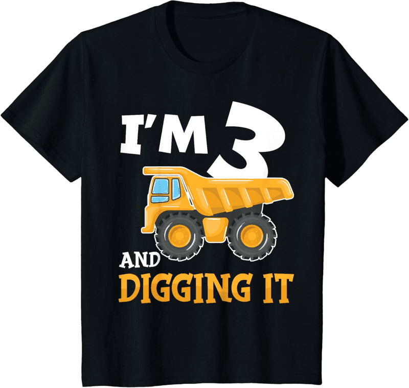 3rd Birthday Construction T-Shirt for Boys