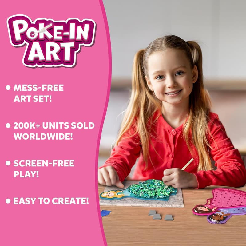 Magical Princesses Poke-in Art Kit - Mess-Free DIY Craft for Kids