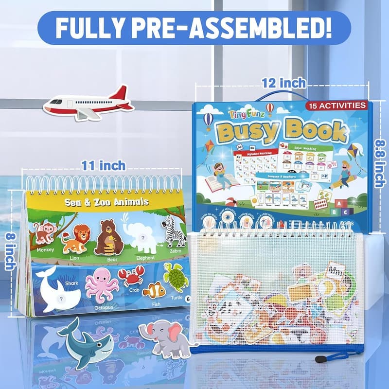 Montessori Busy Book for Toddlers | Educational Activities Ages 3+