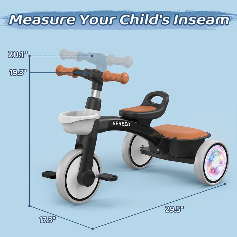 Colorful Toddler Tricycle with Adjustable Seat - Birthday Gift for Boys