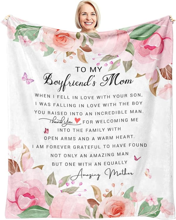 Mother's Day Throw Blanket for Boyfriend's Mom, 60