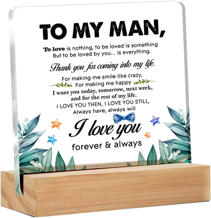 Thank You Gift for Him | Clear Acrylic Sign 4x4 Inches