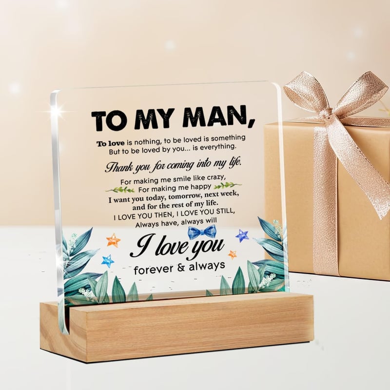 Thank You Gift for Him | Clear Acrylic Sign 4x4 Inches