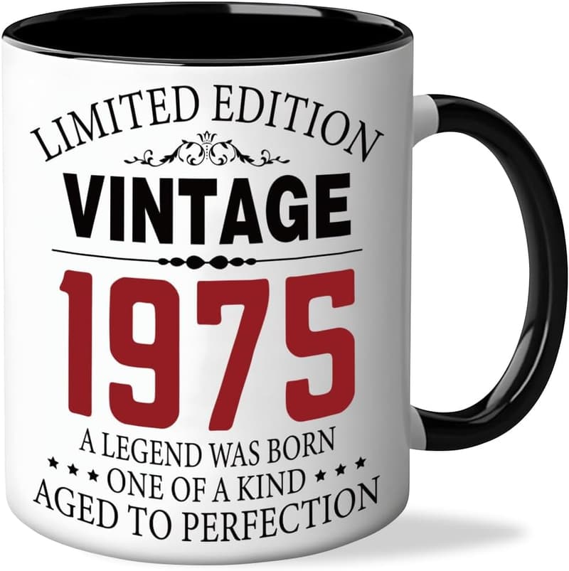 50th Birthday Coffee Mug Gift for Women & Men, 11 oz