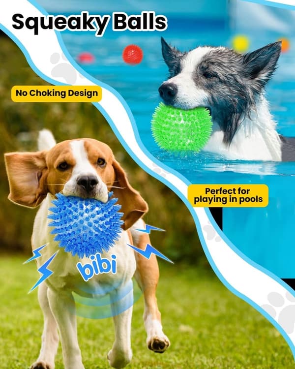 LED Light-Up Squeaky Dog Balls - Durable BPA-Free Toys