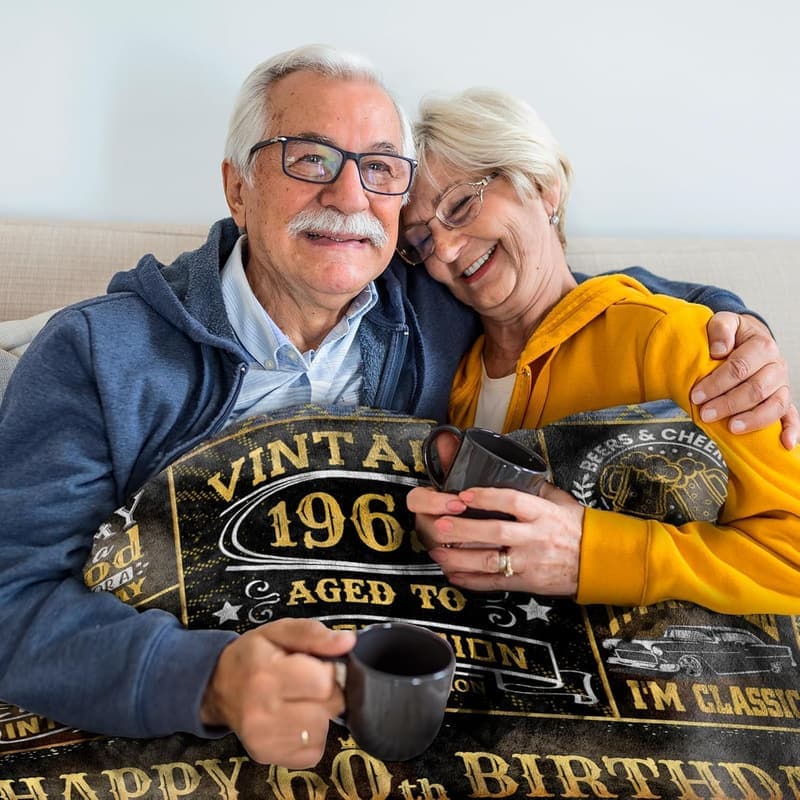 60th Birthday Blanket Gift for Men - 60