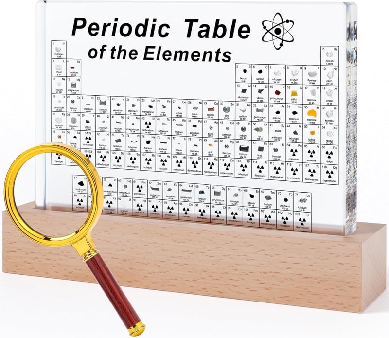 Periodic Table Craft Display with 83 Real Elements & Stand
