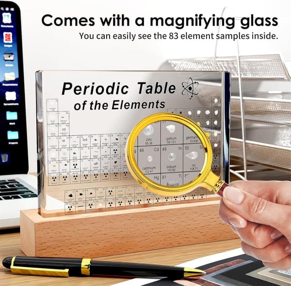 Periodic Table Craft Display with 83 Real Elements & Stand