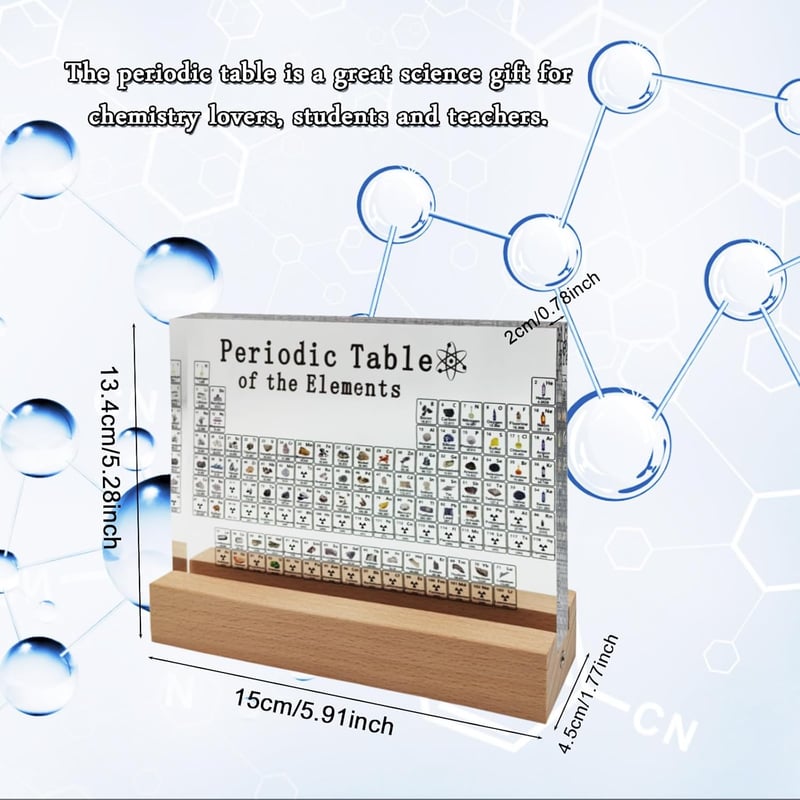 Periodic Table of Elements Display Stand with Magnifying Glass