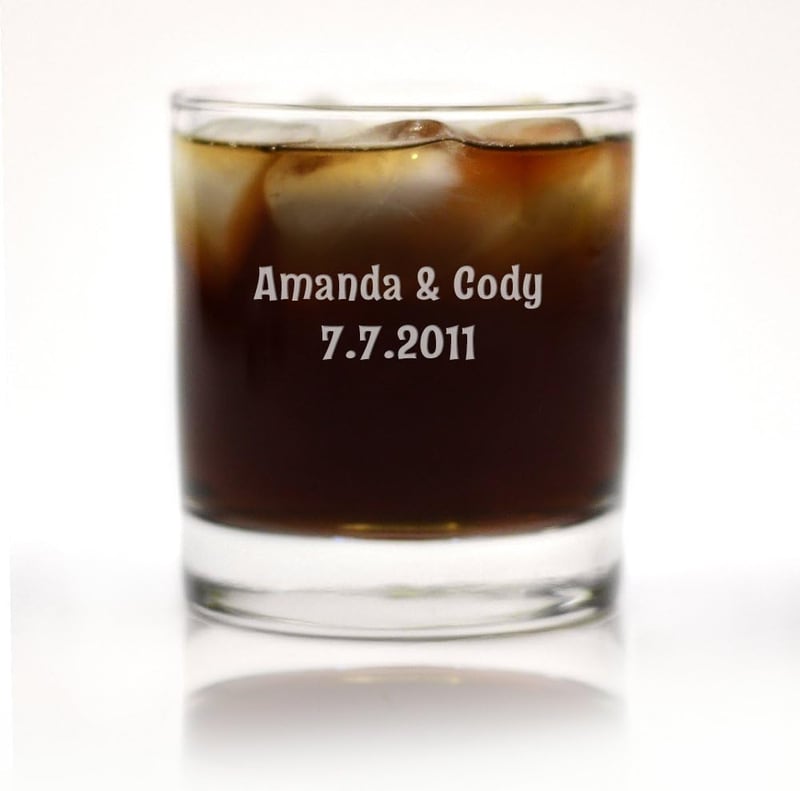 6th Anniversary Double-Sided Engraved Rocks Glass