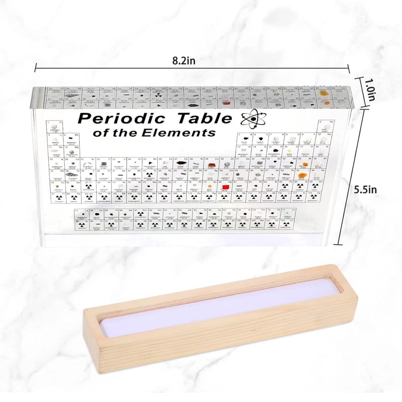 Periodic Table of Real Elements - Acrylic Educational Display